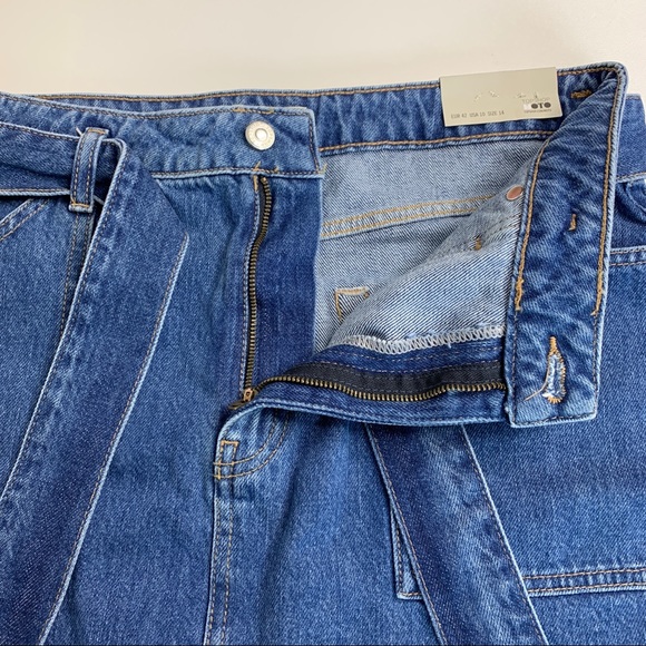 TOPSHOP Y2K Moto Denim Jean Belted Mini Skirt 10 - Picture 5 of 11